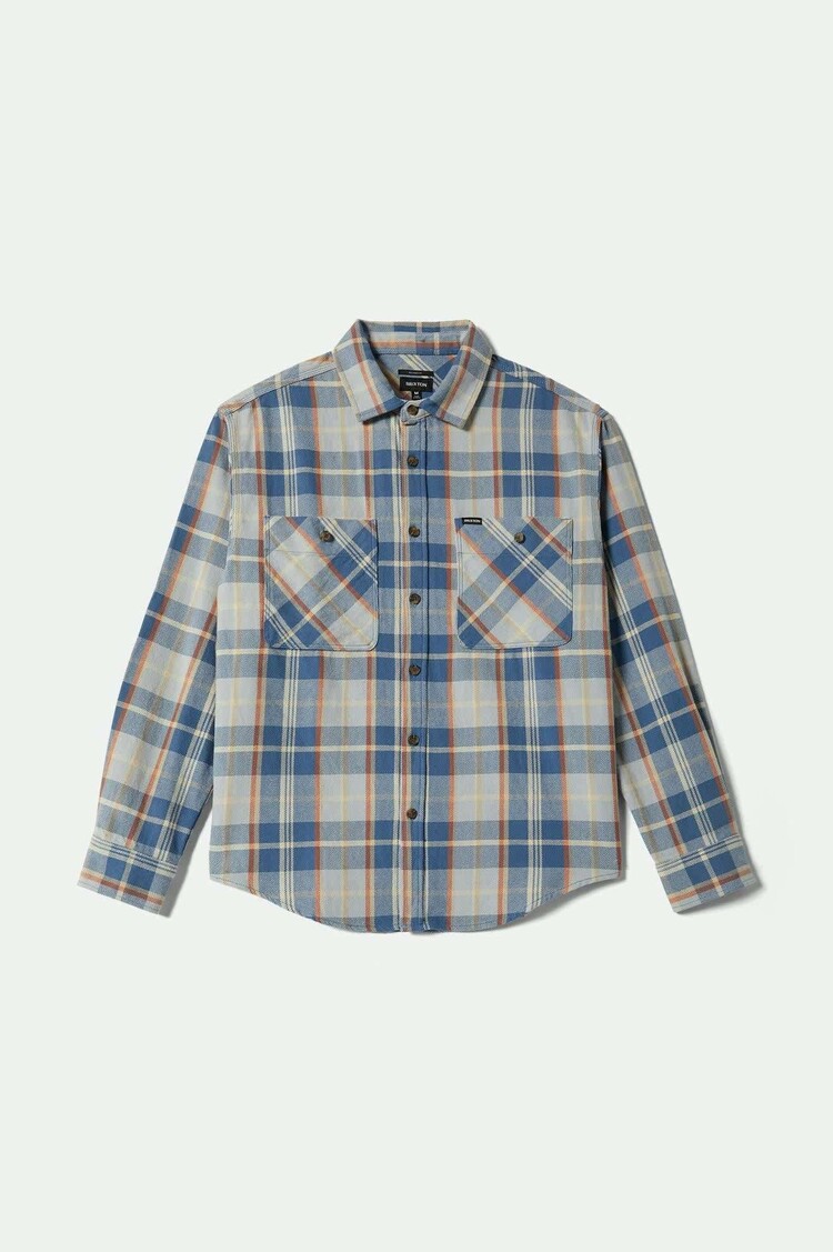Brixton Brixton Vintage Wash Flannel (Mens) | Blue/Soft Blue/Orange