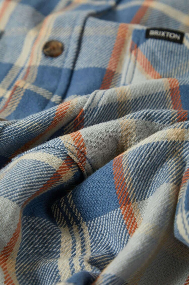 Brixton Brixton Vintage Wash Flannel (Mens) | Blue/Soft Blue/Orange
