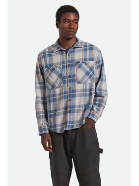 Brixton Brixton Vintage Wash Flannel (Mens) | Blue/Soft Blue/Orange