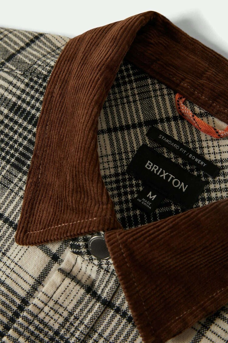 Brixton Brixton Builders Bowery Perf Flannel (Mens) | Off White/Black