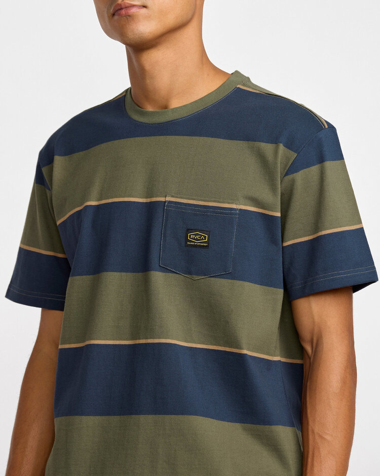 RVCA Rvca Dayshift Stripe Ss (Mens) | Moody Blue