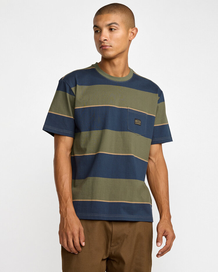 RVCA Rvca Dayshift Stripe Ss (Mens) | Moody Blue