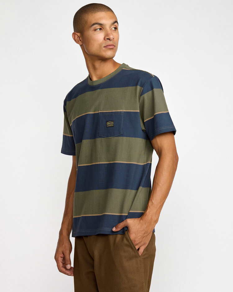 RVCA Rvca Dayshift Stripe Ss (Mens) | Moody Blue