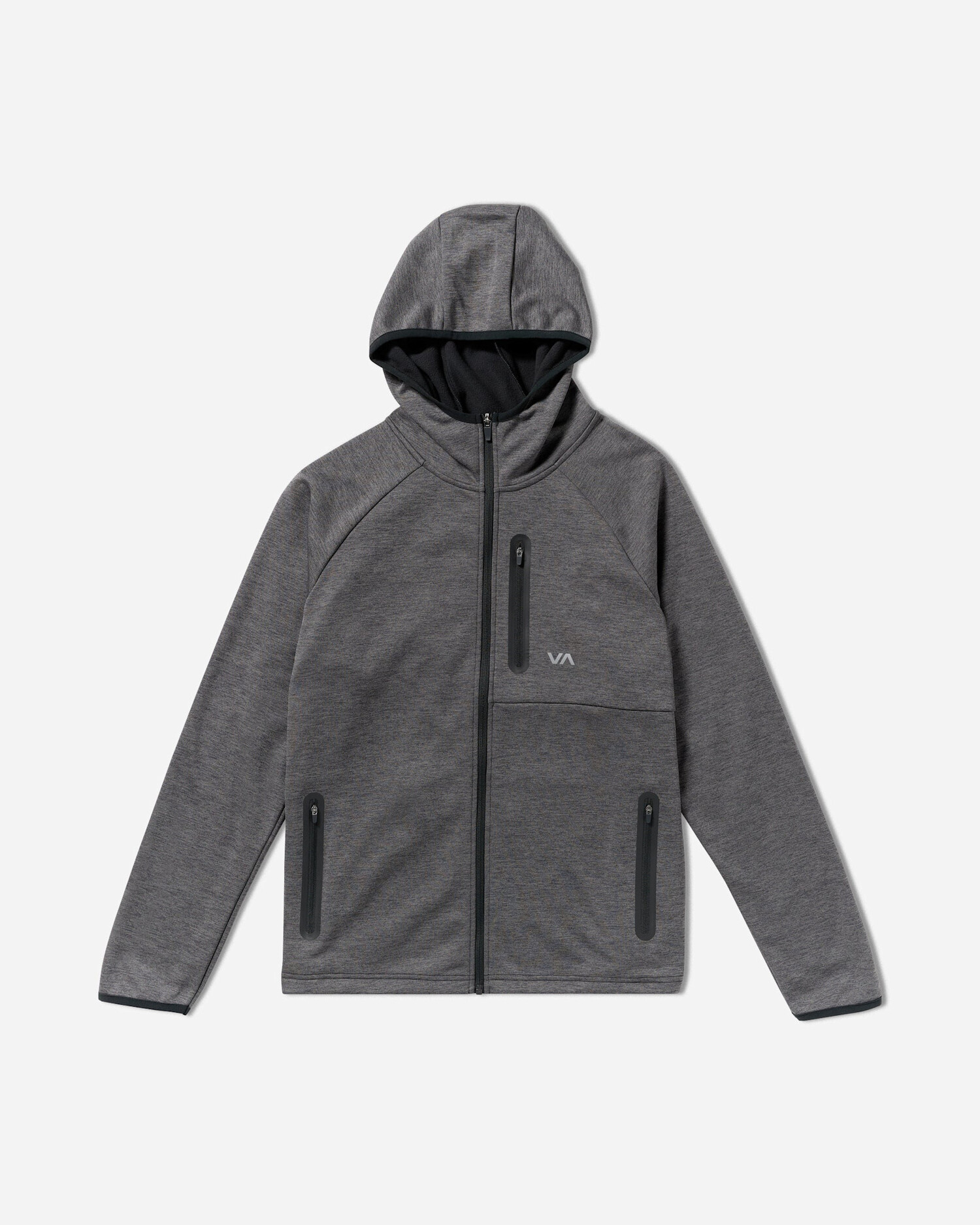 Rvca Balance Tech Fleece Zip Hoodie (Mens) | Black Heather - The