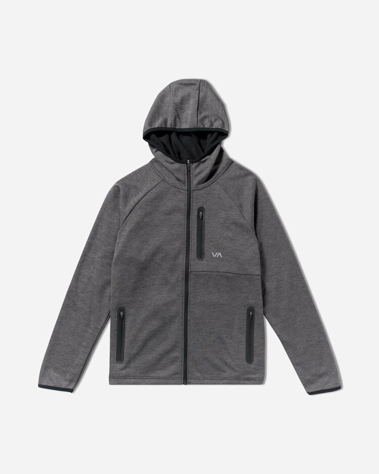 RVCA Rvca Balance Tech Fleece Zip Hoodie (Mens) | Black Heather