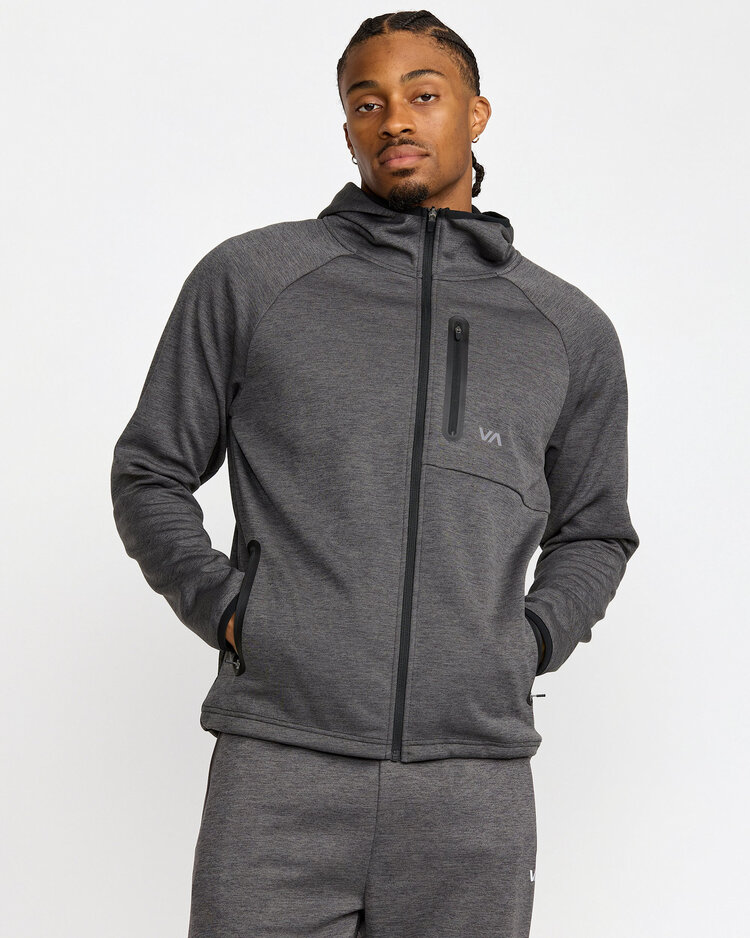 RVCA Rvca Balance Tech Fleece Zip Hoodie (Mens) | Black Heather