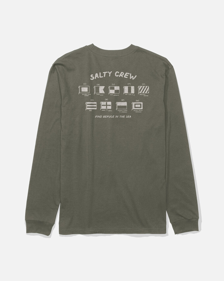 Salty Crew Salty Crew Call Sign Ls Tee (Mens) | Dusty Olive