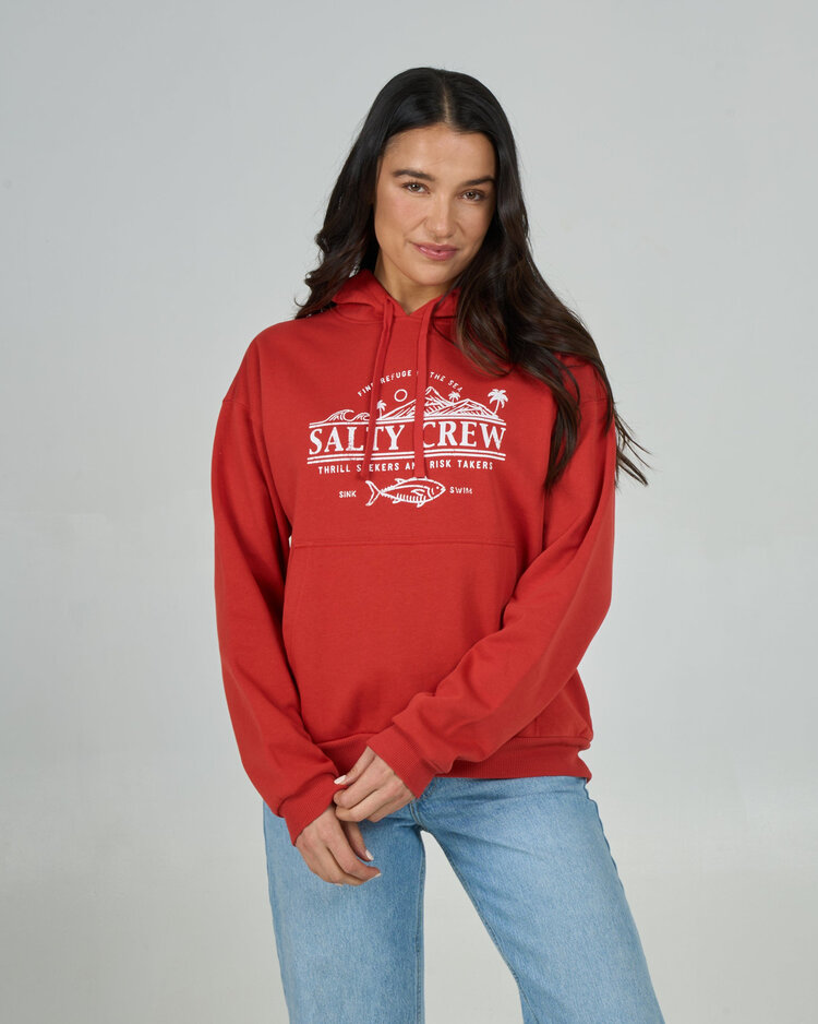 Salty Crew Salty Crew Land And Sea Hoody (Womens) | Fiesta Red