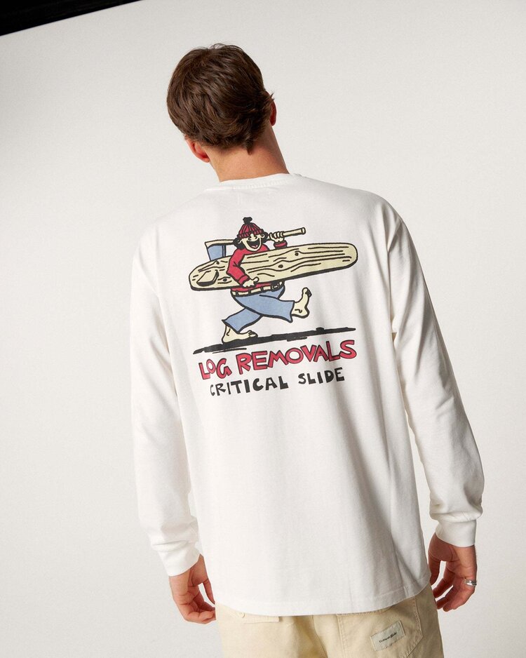 Critical Slide Society Critical Slide Log Removals Ls Tee (Unisex) | Vintage White