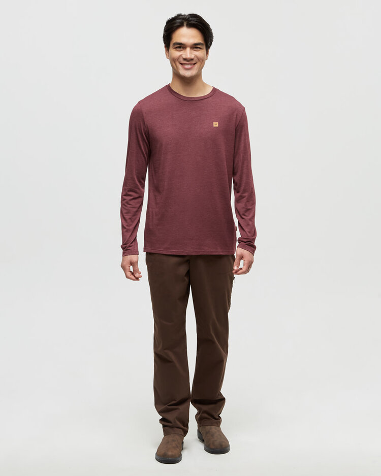 Tentree Tentree Baker Ls (Mens) | Deep Burgundy Htr