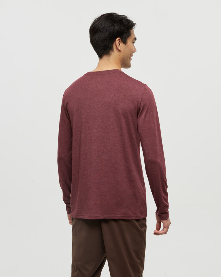 Tentree Tentree Baker Ls (Mens) | Deep Burgundy Htr