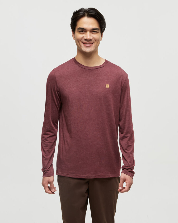 Tentree Tentree Baker Ls (Mens) | Deep Burgundy Htr