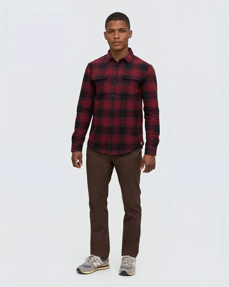Tentree Tentree Forest Flannel Shirt (Mens) | Deep Burgundy/Creekside