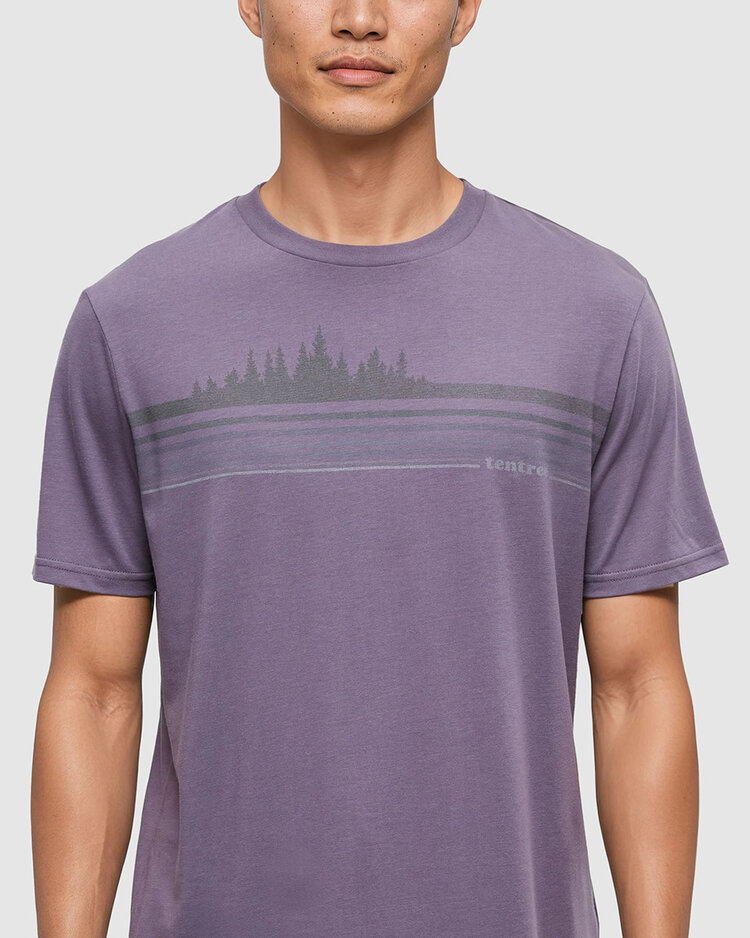 Tentree Tentree Retro Treeline Tee (Mens) | Smokey Violet/Mountain View