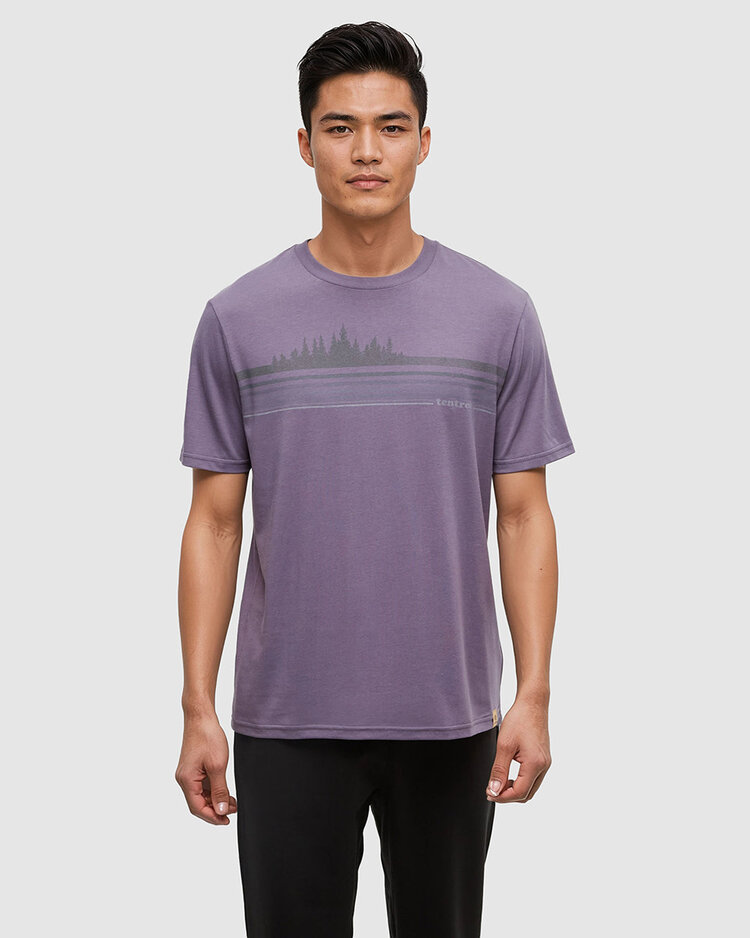Tentree Tentree Retro Treeline Tee (Mens) | Smokey Violet/Mountain View