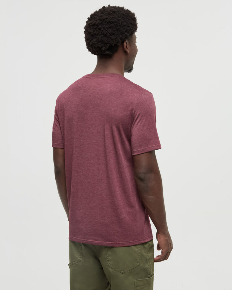 Tentree Tentree Embroidered Ten Tee (Mens) | Deep Burgundy Htr/Camel