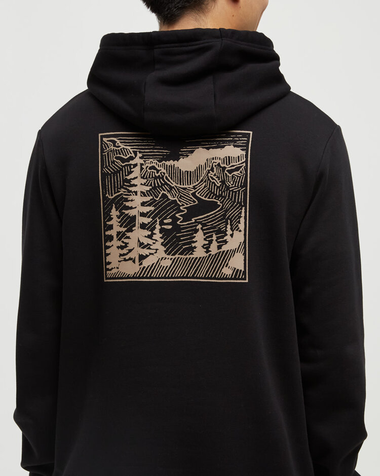Tentree Tentree Etched Mountain Hoodie (Mens) | Meteorite Black/Birchwood