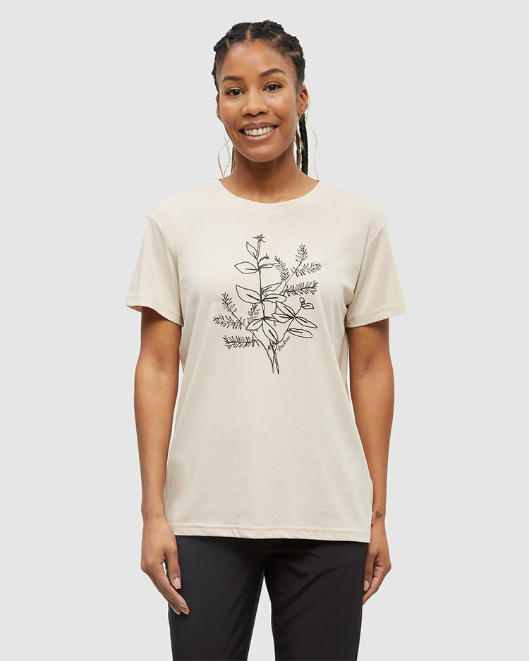 Tentree Tentree Autumn Flora Tee (Womens) | Warm Oak/Meteorite Blk