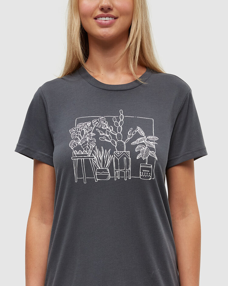 Tentree Tentree Plant Tee (Womens) | Graphite/Vintage White