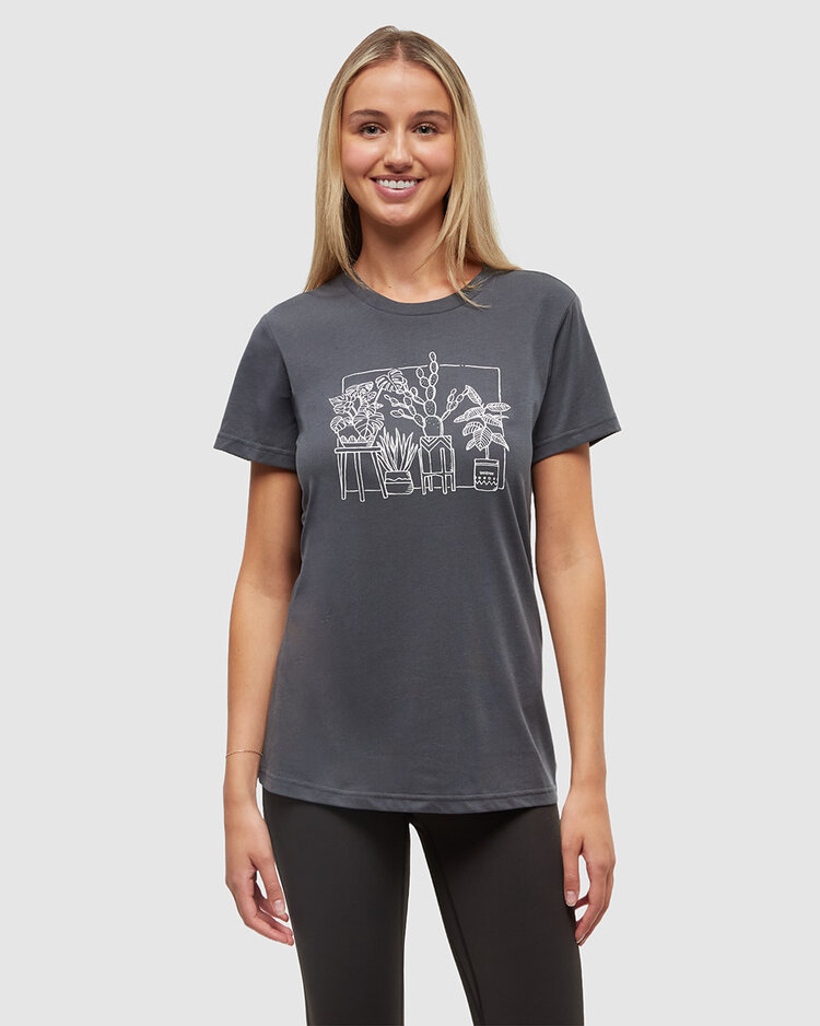 Tentree Tentree Plant Tee (Womens) | Graphite/Vintage White
