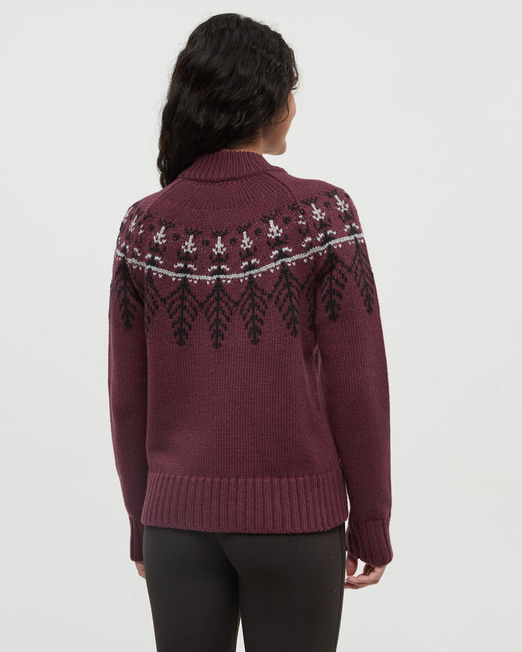 Tentree Tentree Haynes Sweater (Womens) | Deep Burgundy Htr/Black/Grey Htr