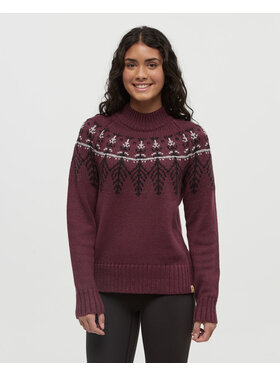Tentree Tentree Haynes Sweater (Womens) | Deep Burgundy Htr/Black/Grey Htr