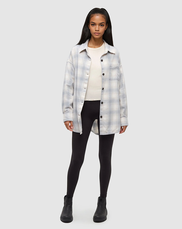 Tentree Tentree Fernwood Flannel Shirt (Womens) | Harbour Grey/Shadow Plaid