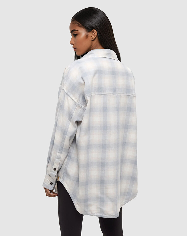 Tentree Tentree Fernwood Flannel Shirt (Womens) | Harbour Grey/Shadow Plaid