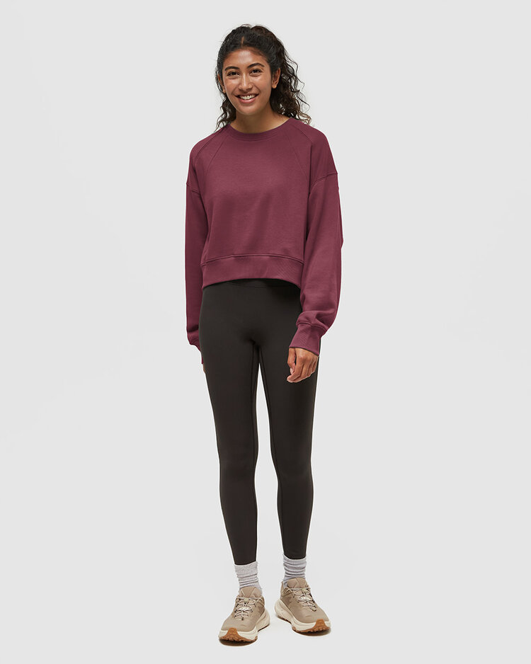 Tentree Tentree Bluffs Cropped Crew (Womens) | Deep Burgundy