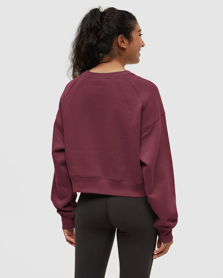 Tentree Tentree Bluffs Cropped Crew (Womens) | Deep Burgundy