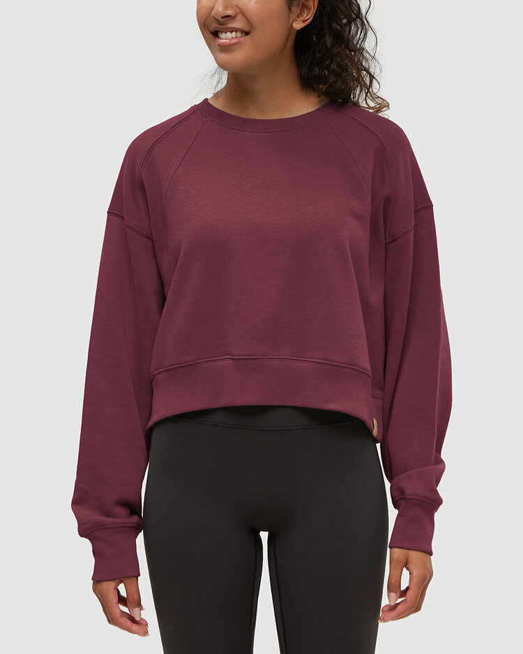 Tentree Tentree Bluffs Cropped Crew (Womens) | Deep Burgundy