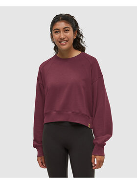 Tentree Tentree Bluffs Cropped Crew (Womens) | Deep Burgundy