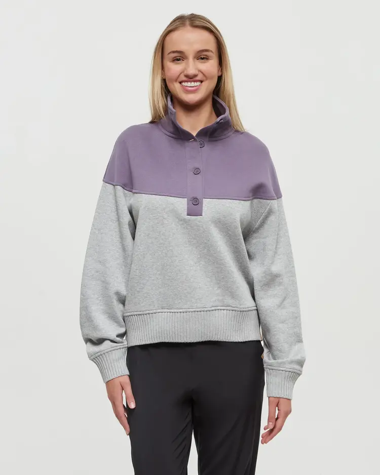 Tentree Tentree Milner Mock Neck (Womens) | Smokey Violet/Harbour Grey Htr