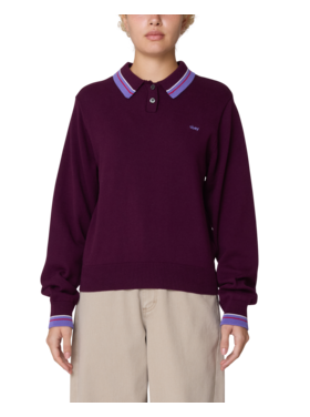 Obey Obey Goalie Polo Sweater (Womens) | Beet