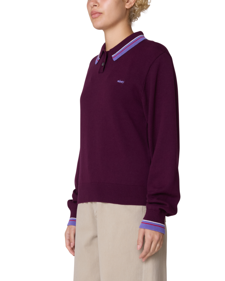 Obey Obey Goalie Polo Sweater (Womens) | Beet