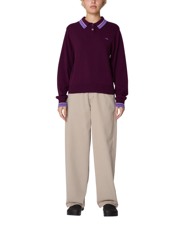 Obey Obey Goalie Polo Sweater (Womens) | Beet