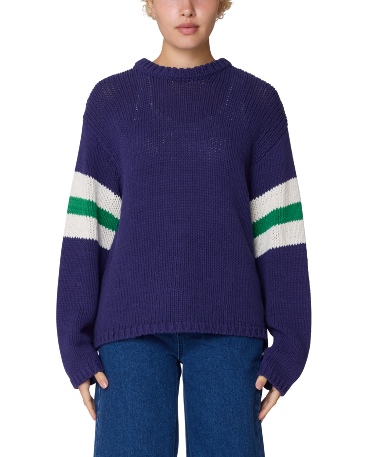 Obey Obey Zone Stripe Sweater (Womens) | Navy