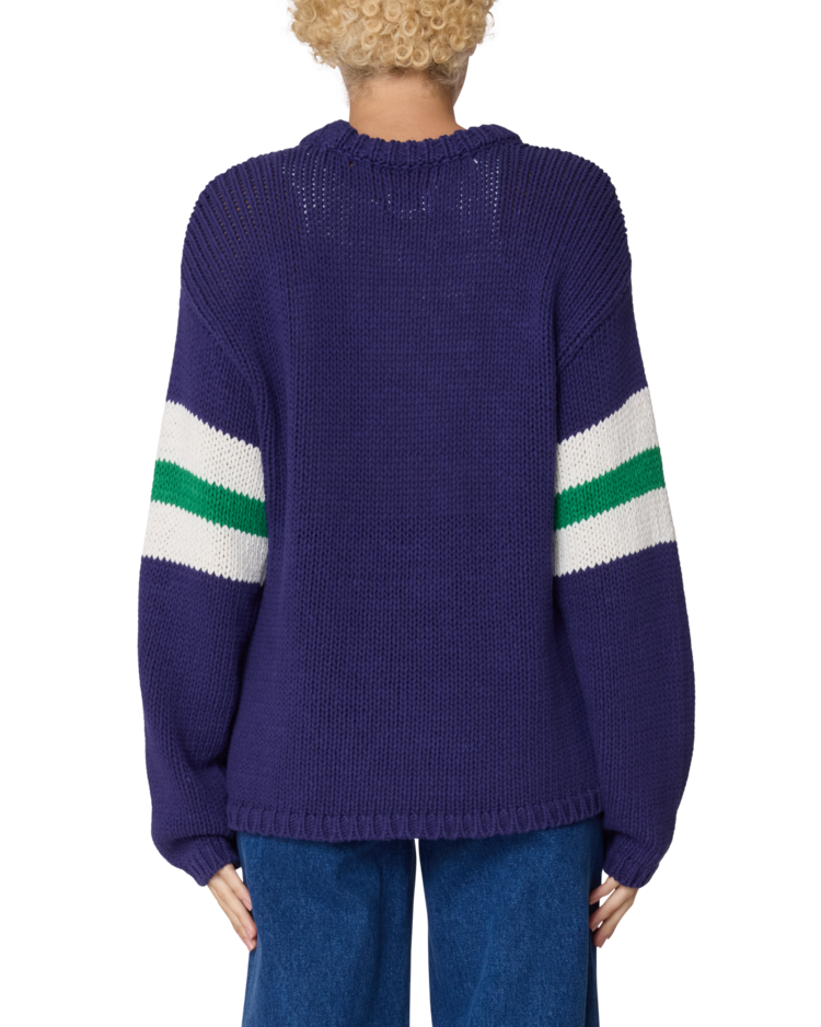 Obey Obey Zone Stripe Sweater (Womens) | Navy