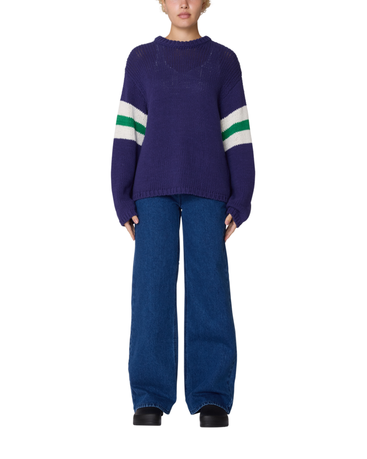 Obey Obey Zone Stripe Sweater (Womens) | Navy