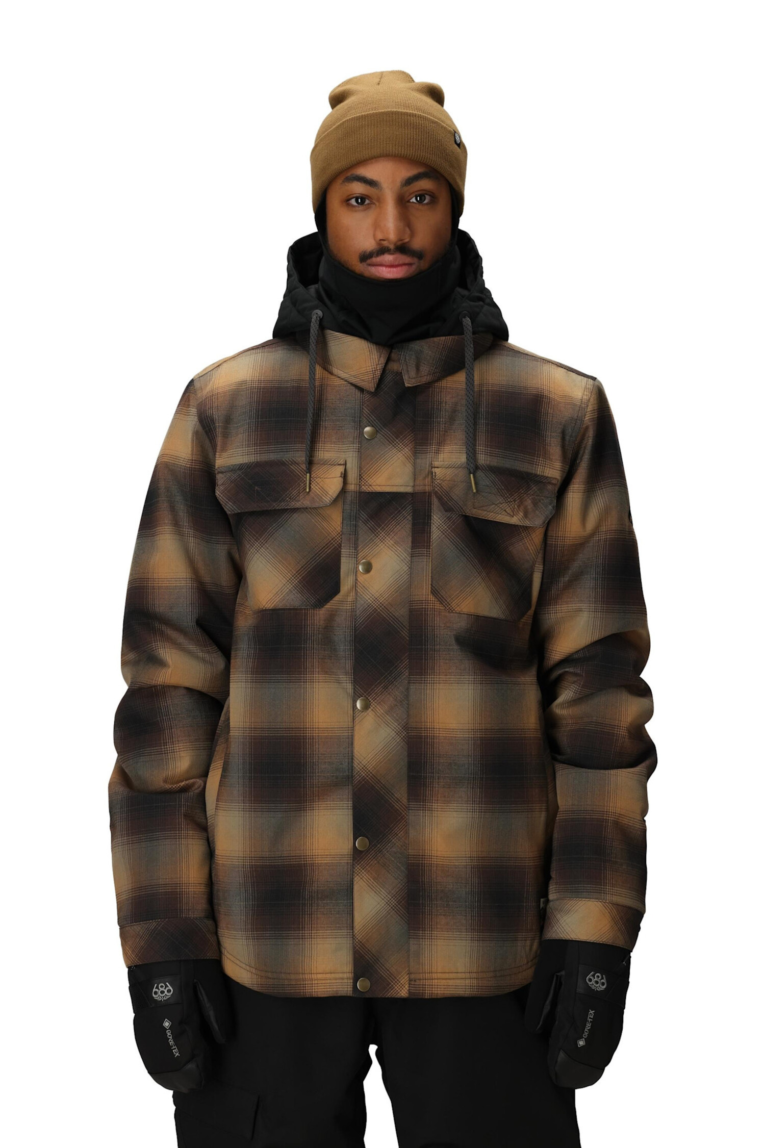686 Woodland Insulated Jacket 2026 (Mens) | Caramel Plaid - The Drop Rideshop 686 Woodland Insulated Jacket 2026 (Mens) | Caramel Plaid - The Drop Rideshop