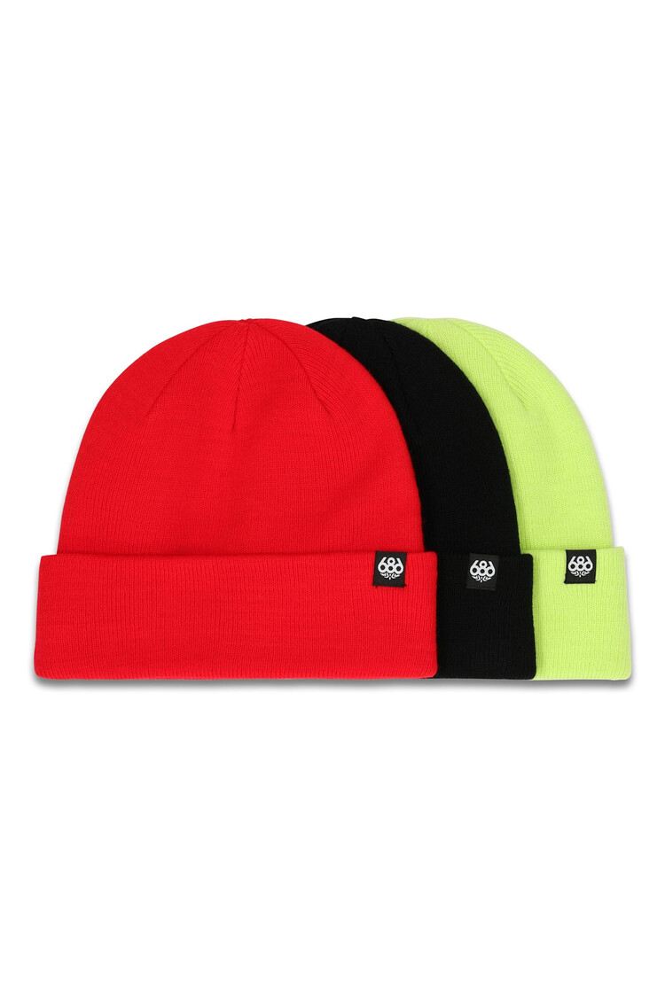 686 686 Standard Roll Up Beanie-3Pk 2026 (Unisex) | Multi