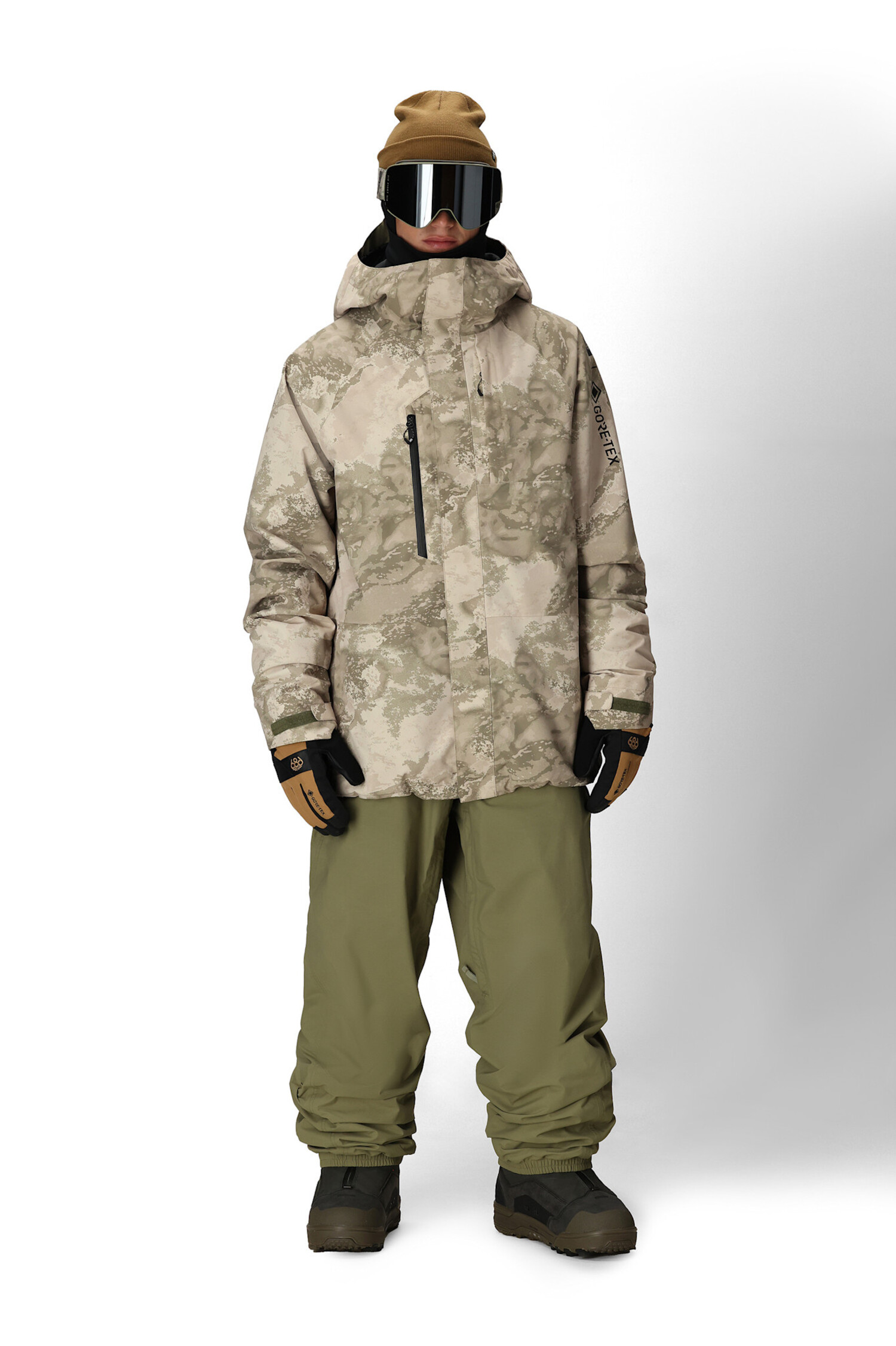 686 Gore-Tex Core Shell Jacket (Mens) | Limestone Hemisphere Print