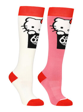 686 686 Hello Kitty Sock-2Pk 2026 (Womens) | White Geranium Pink