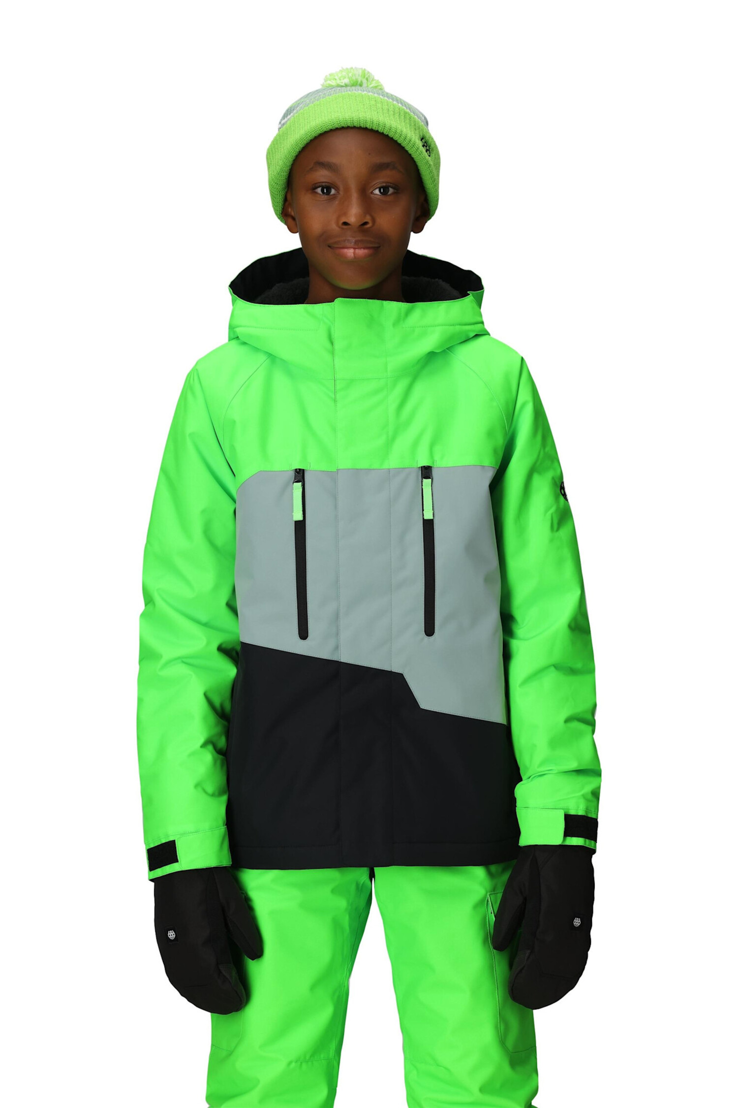 686 Geo Insulated Jacket 2026 (Youth) | Borealis Green Clrblk