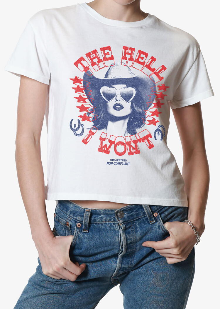 Girl Dangerous Girl Dangerous The Hell I Won't Tee (Womens) | Vintage White