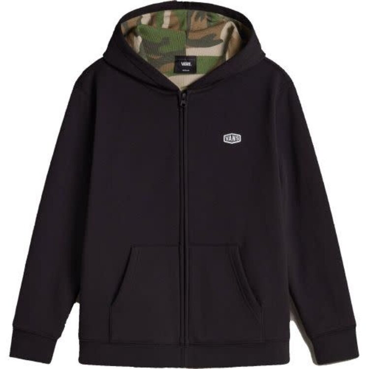 Vans Vans Dover Thermal Lined Full Zip (Youth) | Black/Vintage Camo