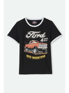 Brixton Brixton Ford Mud Marathon Ringer Tee (Womens) | Burnt Rubber