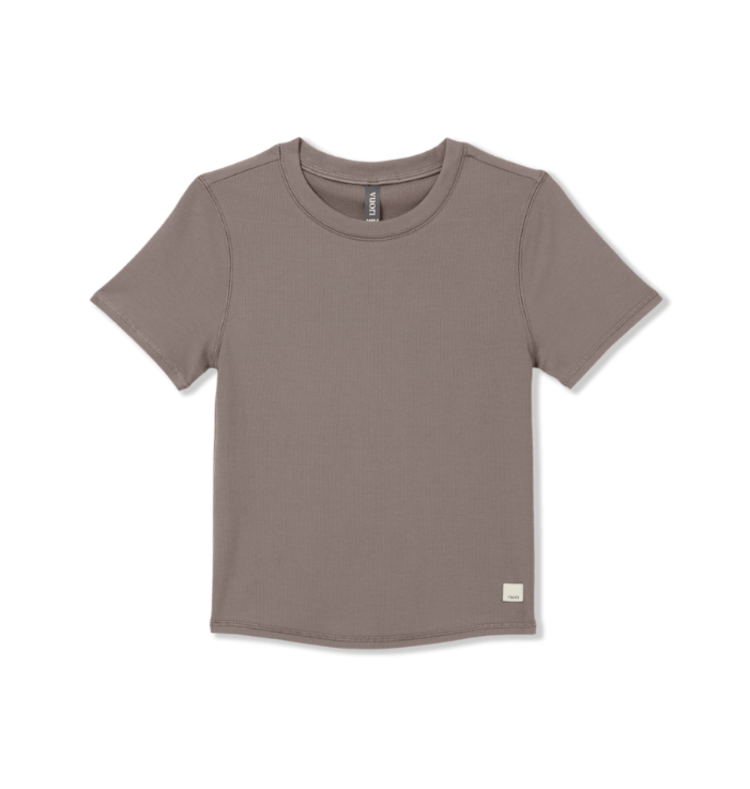 Vuori Vuori Pose Fitted Tee (Womens) | Smokey Taupe