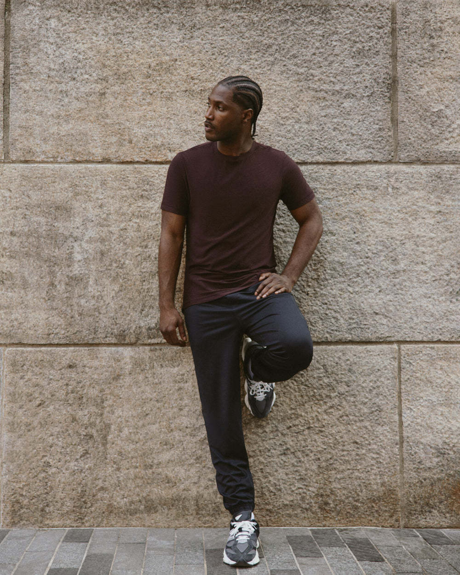 yori   ウィングカラーカットソー Vuori Strato Tech Tee (Mens) | Raisin Heather - The Drop Rideshop