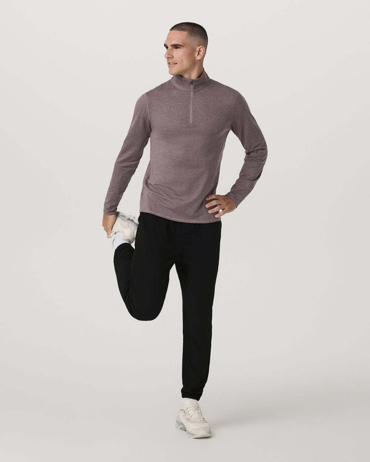 Vuori Vuori Ponto 1/2 Zip Mock Neck (Mens) | Huckleberry Heather